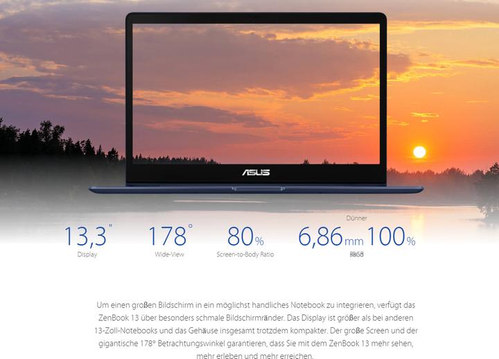 Produktbild ASUS ZenBook 13 UX331UN-EG011T (13.30", Intel Core i5-8250U, 8 GB, 256 GB, CH)