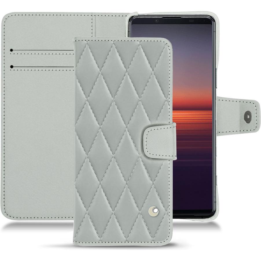 Noreve Lederschutzhülle Wallet (Sony Xperia 5 II), Smartphone Hülle, Grau