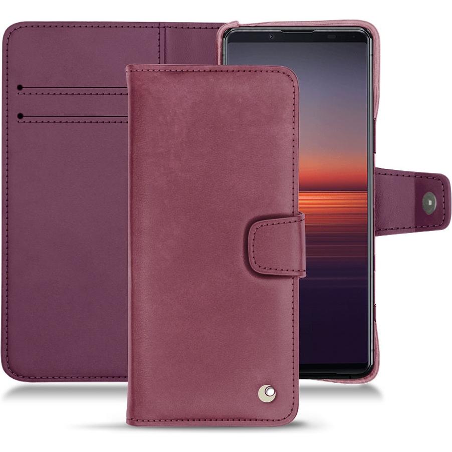 Noreve Lederschutzhülle Wallet (Sony Xperia 5 II), Smartphone Hülle, Violett