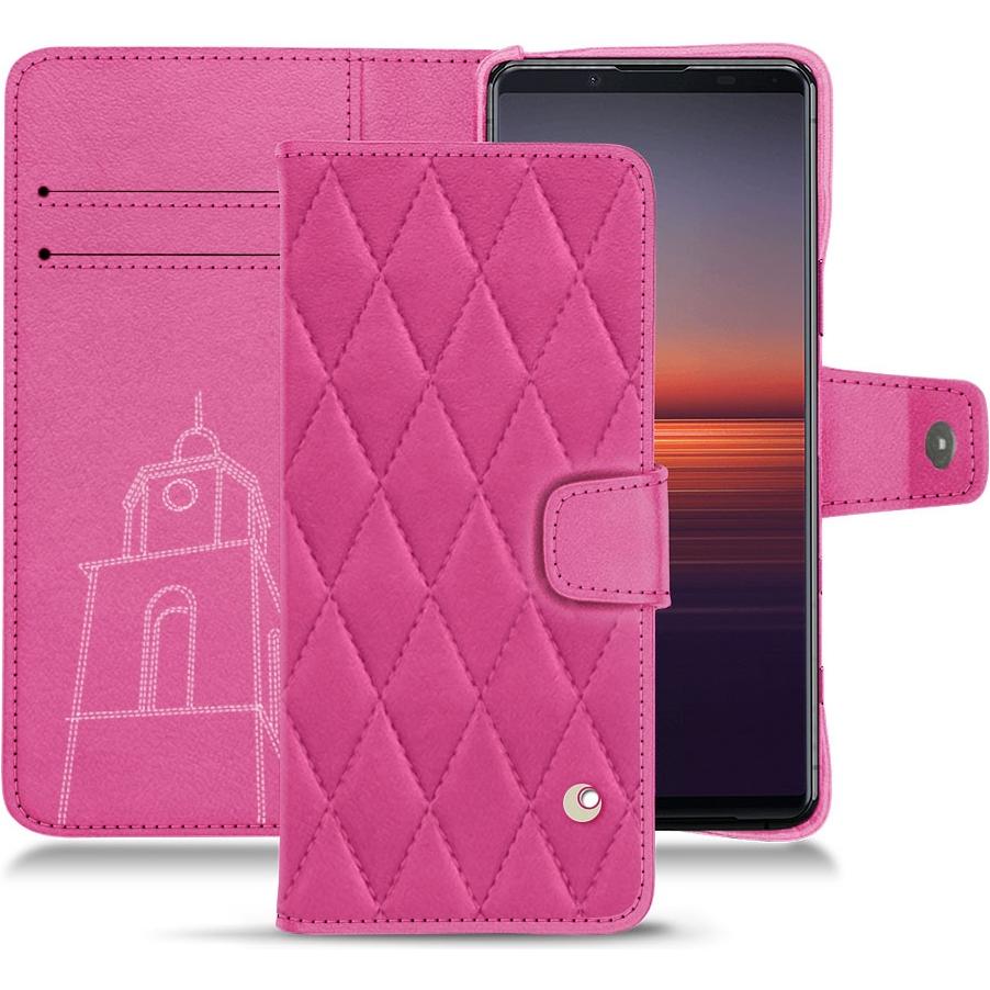 Noreve Lederschutzhülle Wallet (Sony Xperia 5 II), Smartphone Hülle, Rosa