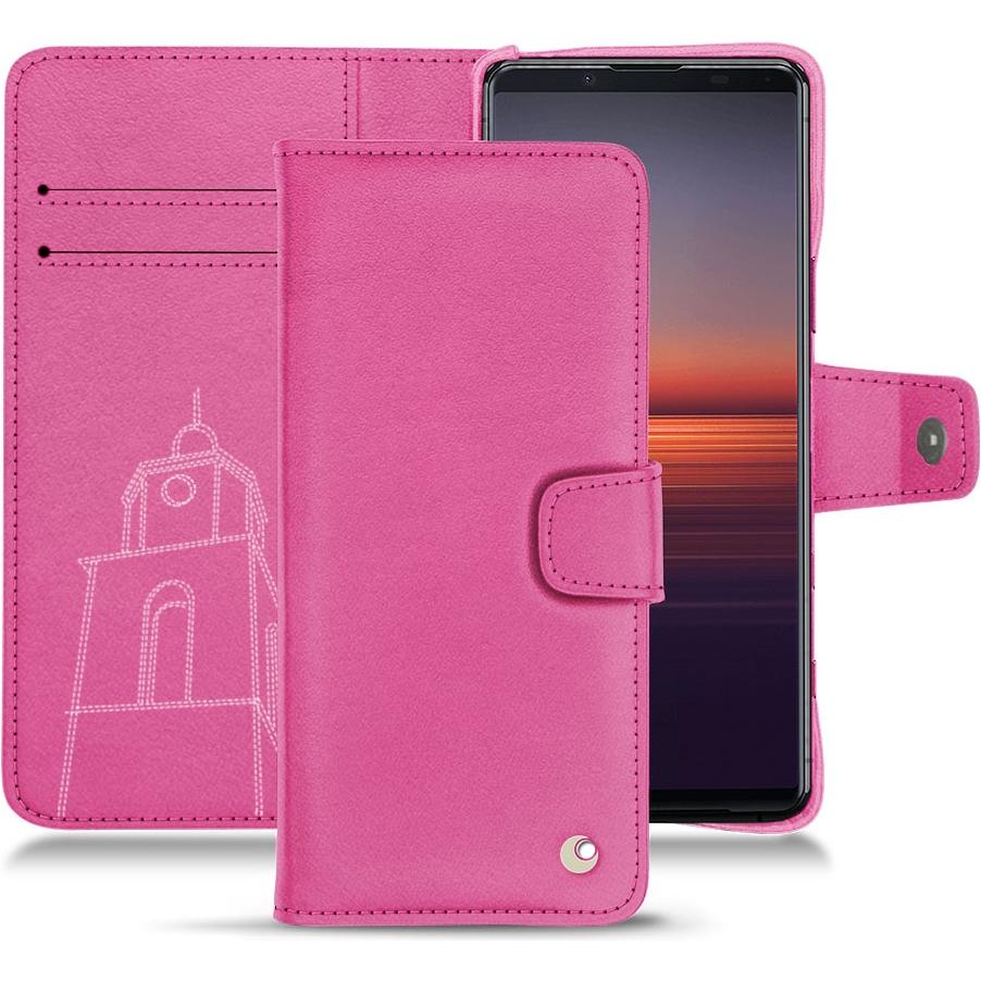 Noreve Lederschutzhülle Wallet (Sony Xperia 5 II), Smartphone Hülle, Rosa