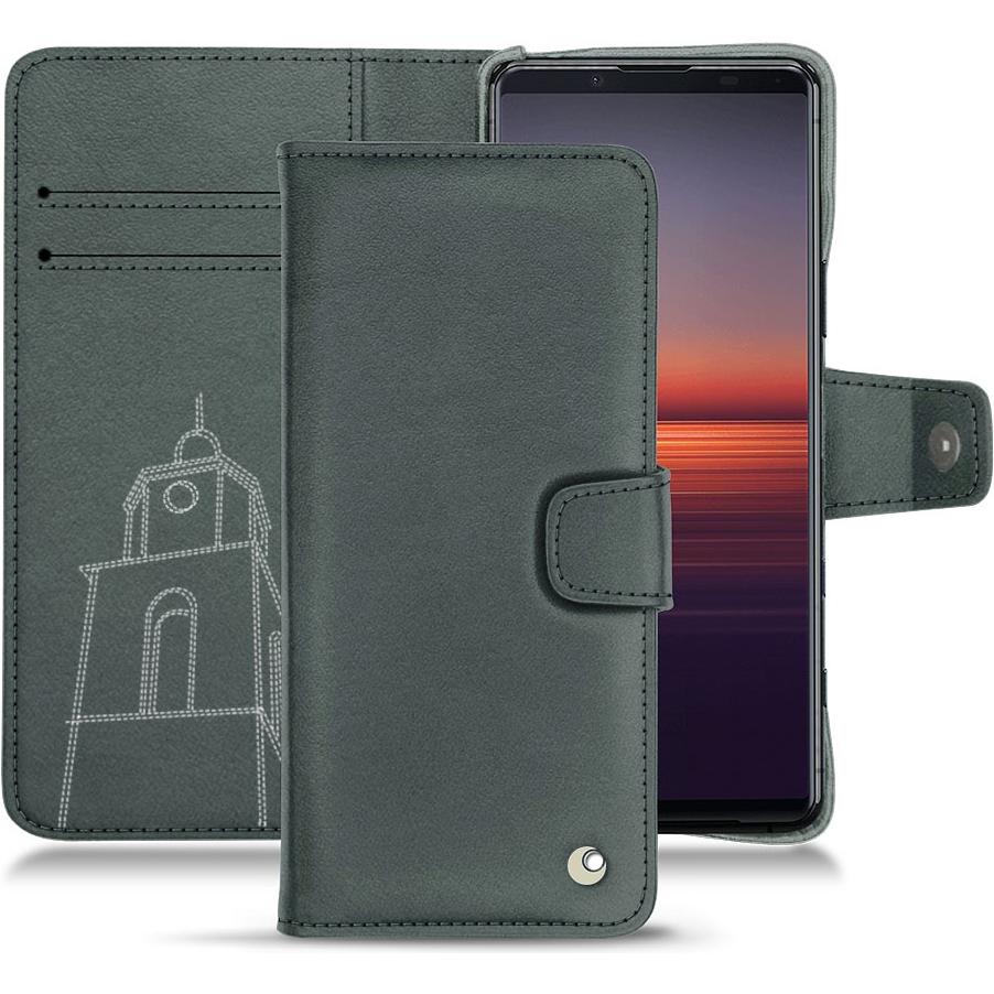 Noreve Lederschutzhülle Wallet (Sony Xperia 5 II), Smartphone Hülle, Blau