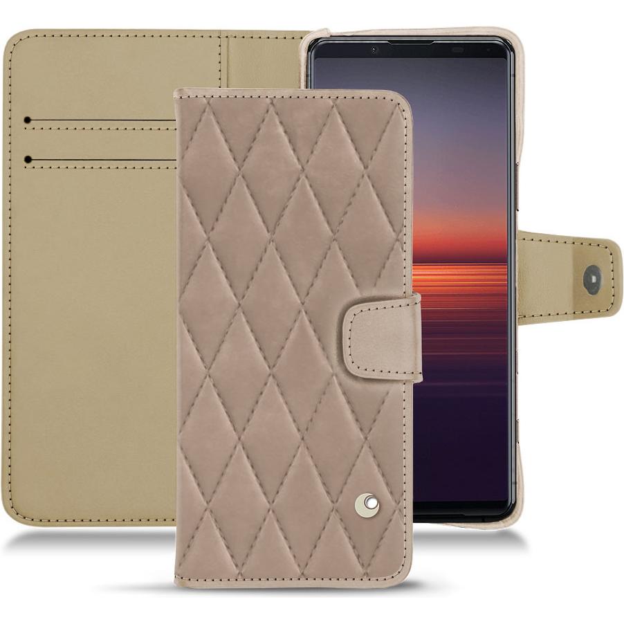 Thumbnail - Noreve Lederschutzhülle Wallet (Sony Xperia 5 II), Smartphone Hülle, Beige