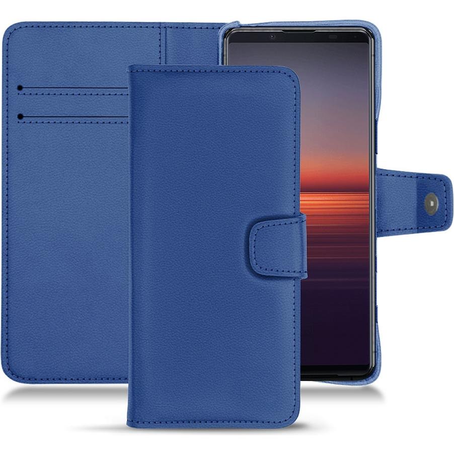 Noreve Lederschutzhülle Wallet (Sony Xperia 5 II), Smartphone Hülle, Blau