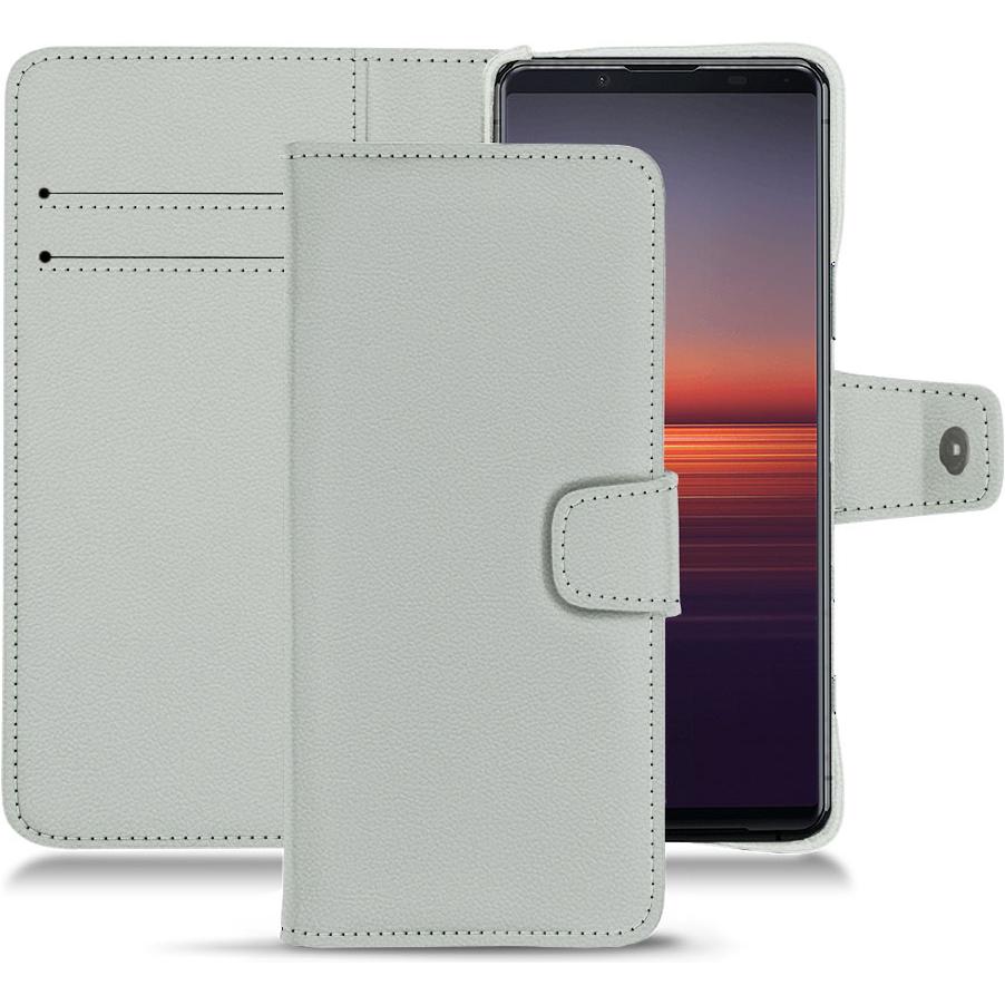 Noreve Lederschutzhülle Wallet (Sony Xperia 5 II), Smartphone Hülle, Grau