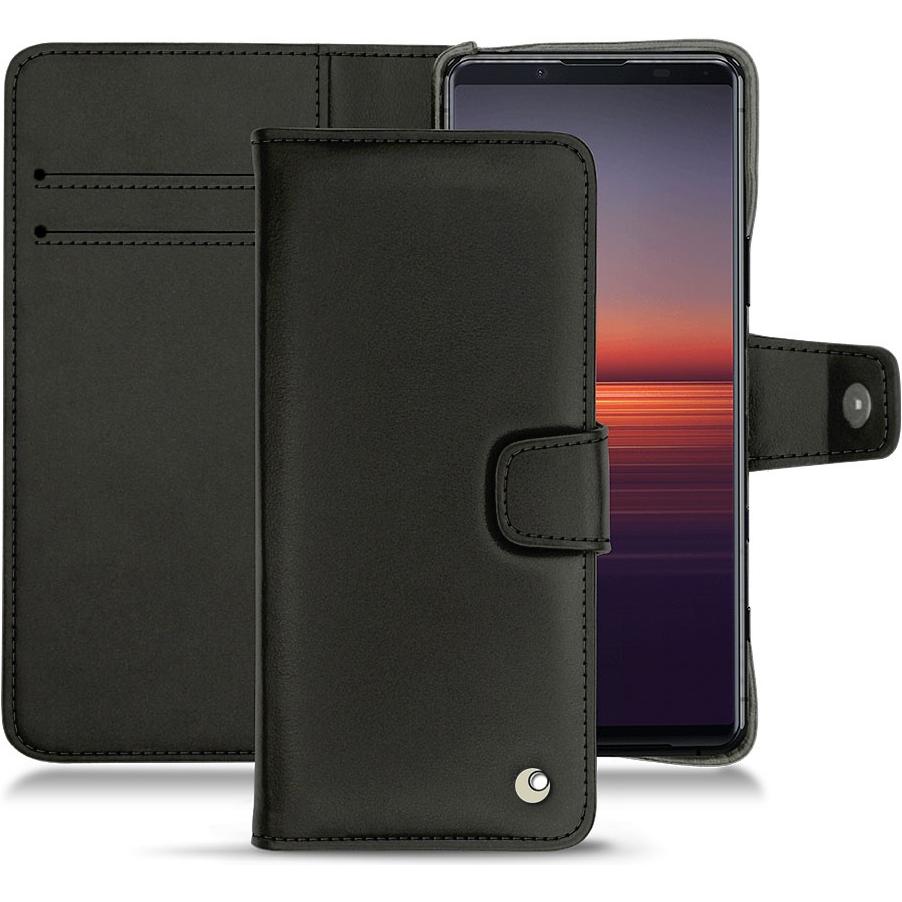 Noreve Lederschutzhülle Wallet (Sony Xperia 5 II), Smartphone Hülle, Schwarz