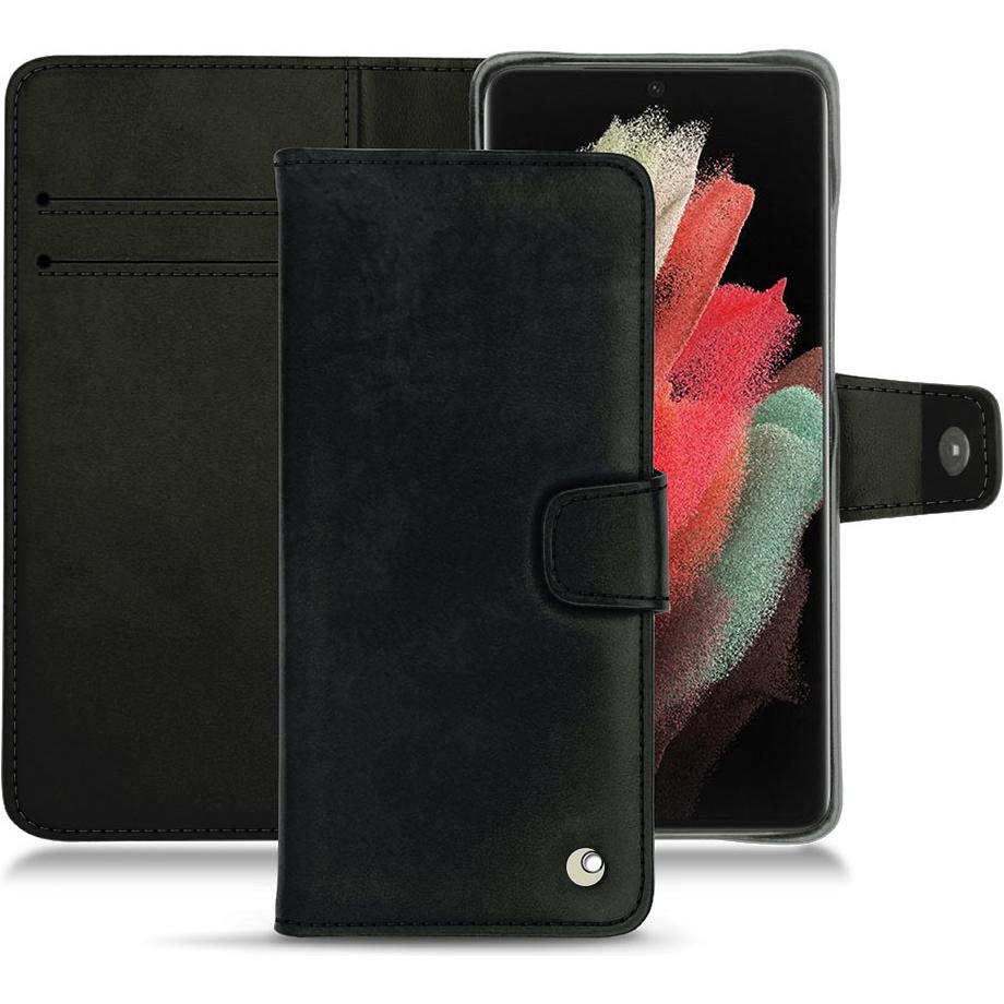 Noreve Lederschutzhülle Wallet (Samsung Galaxy S21 Ultra), Smartphone Hülle, Schwarz