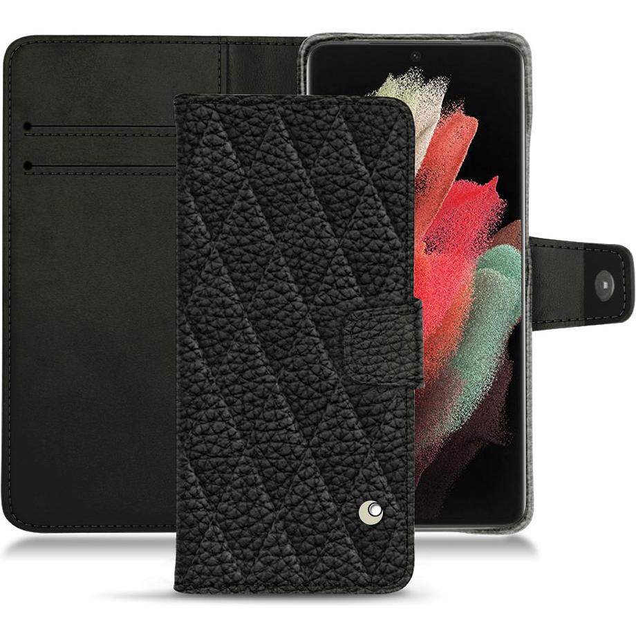 Noreve Lederschutzhülle Wallet (Samsung Galaxy S21 Ultra), Smartphone Hülle, Schwarz