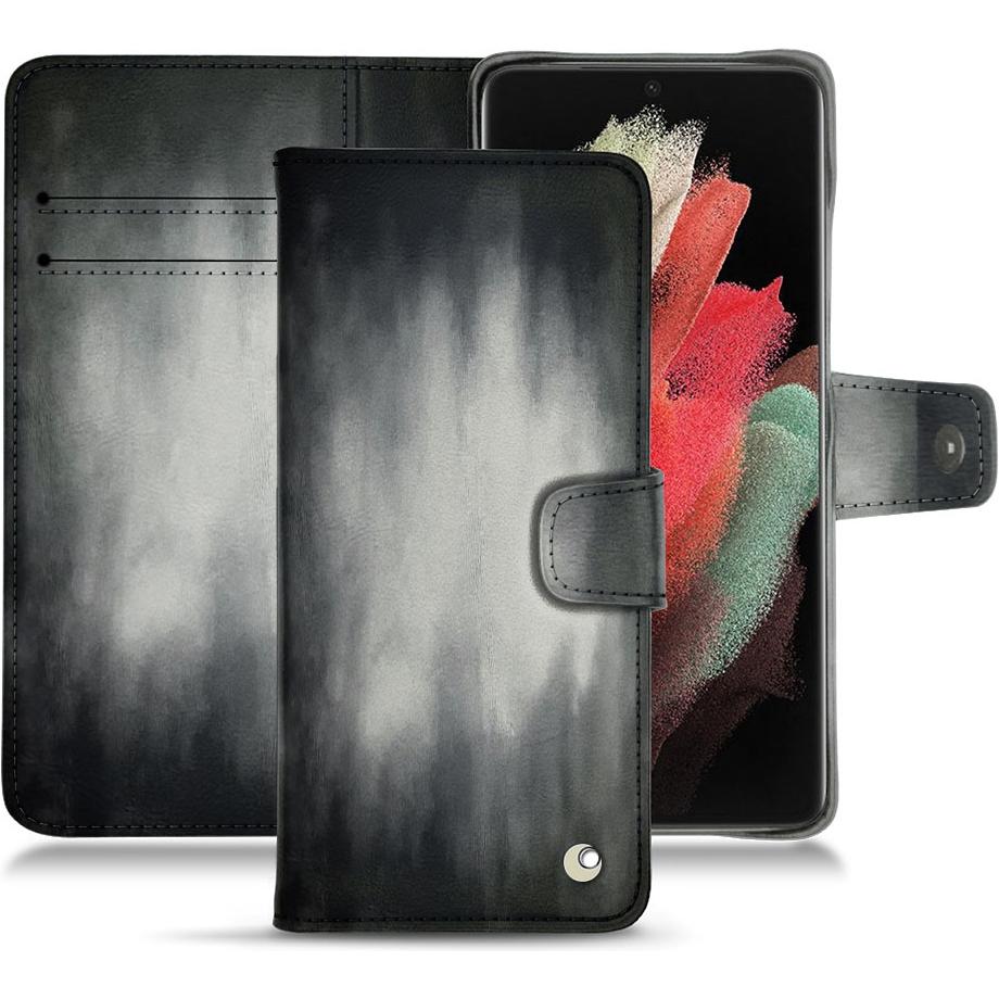 Thumbnail - Noreve Lederschutzhülle Wallet (Samsung Galaxy S21 Ultra), Smartphone Hülle, Grau