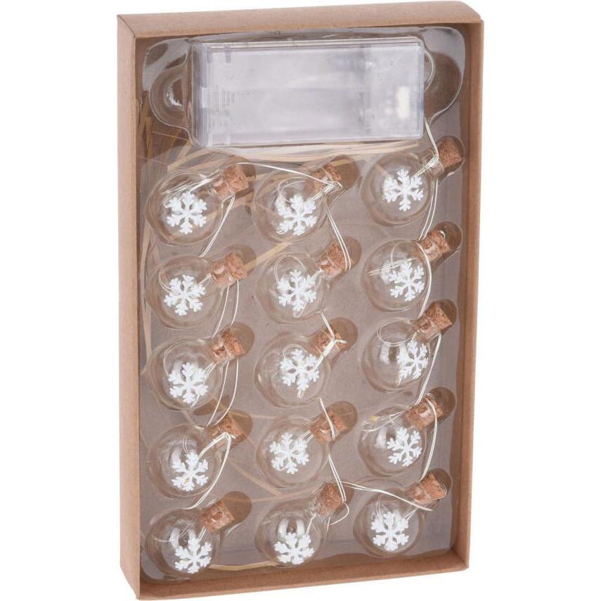 Thumbnail - Weihnachtsbeleuchtung, Drahtgirlande mit 15 Weihnachtskugeln, LED warmweiss