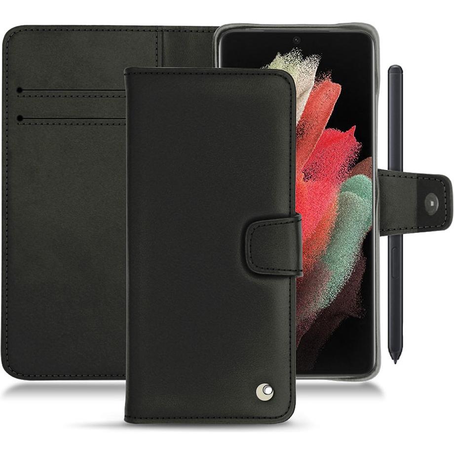 Noreve Lederschutzhülle Wallet (Samsung Galaxy S21 Ultra), Smartphone Hülle, Braun