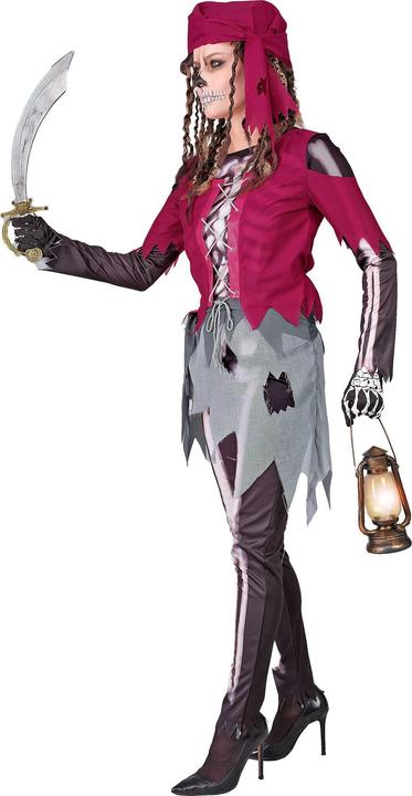 Actual product image Widmann Pirate skeleton ladies' costume shirt with corset and skirt, leggings, headscarf (XL)