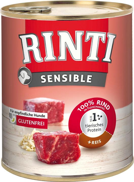 Produktbild Rinti Sensible, Rind & Reis, 800g (Adult, 6 Stk., 800 g)