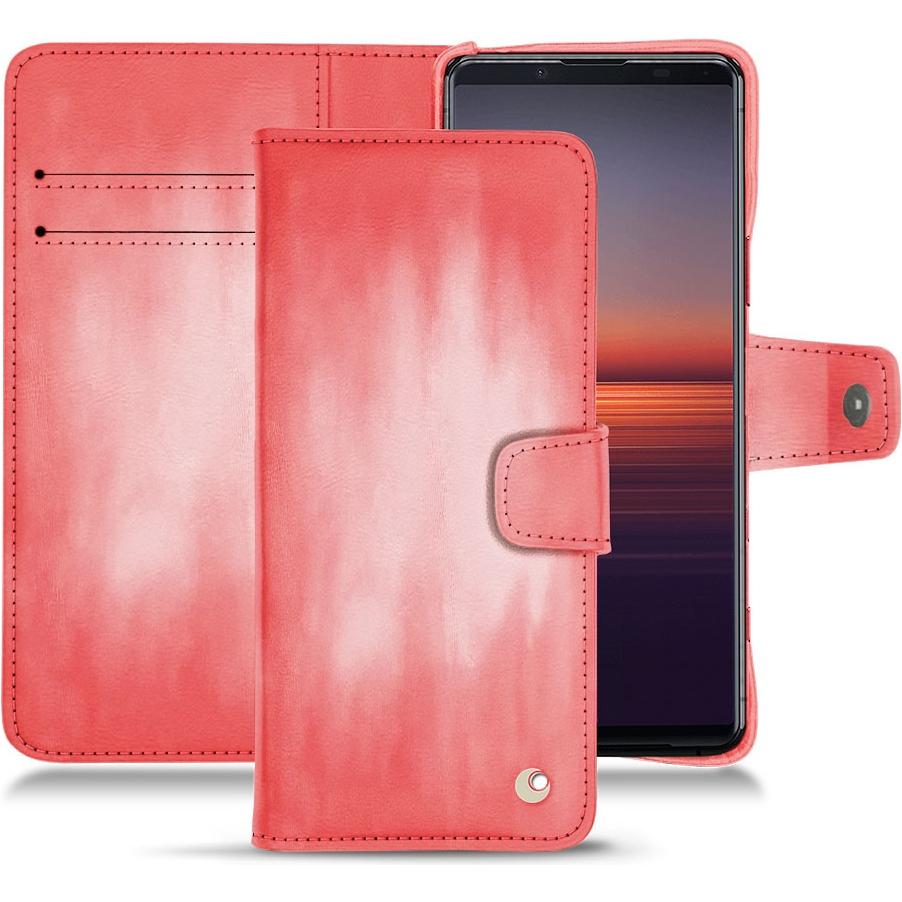 Noreve Lederschutzhülle Wallet (Sony Xperia 5 II), Smartphone Hülle, Rosa