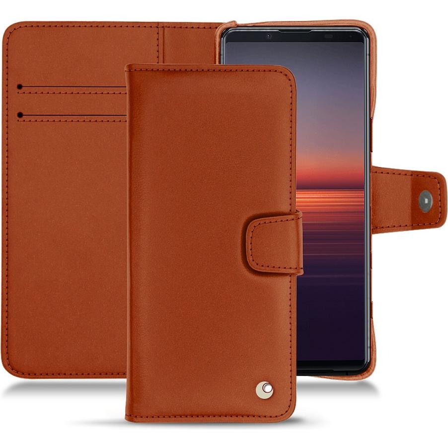 Noreve Lederschutzhülle Wallet (Sony Xperia 5 II), Smartphone Hülle, Orange