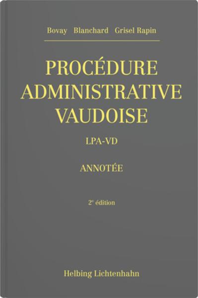 Immagine prodotto Procédure administrative vaudoise (Francese, Benoît Bovay, 2021)