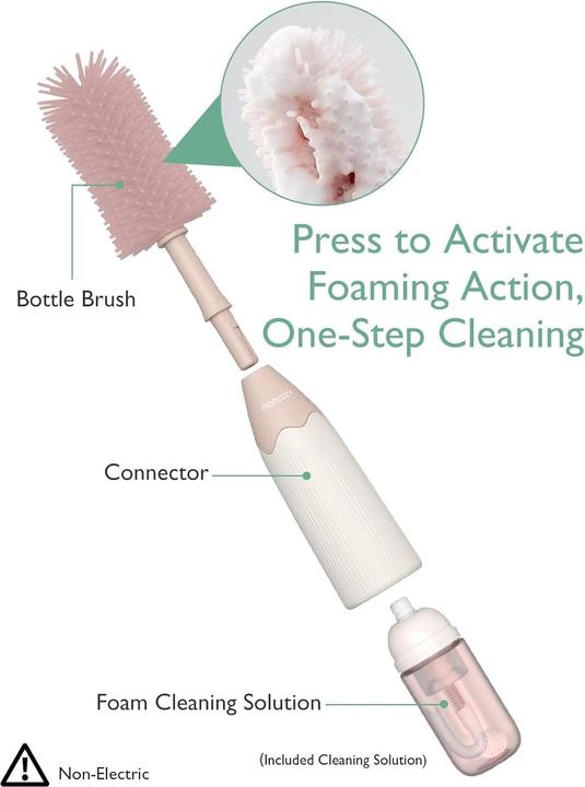 Produktbild Momcozy Flaschenbürsten-Set mit Push-Press Design PNK