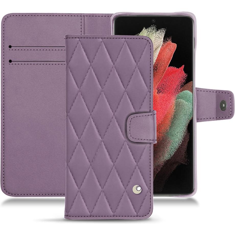 Noreve Lederschutzhülle Wallet (Samsung Galaxy S21 Ultra), Smartphone Hülle, Violett