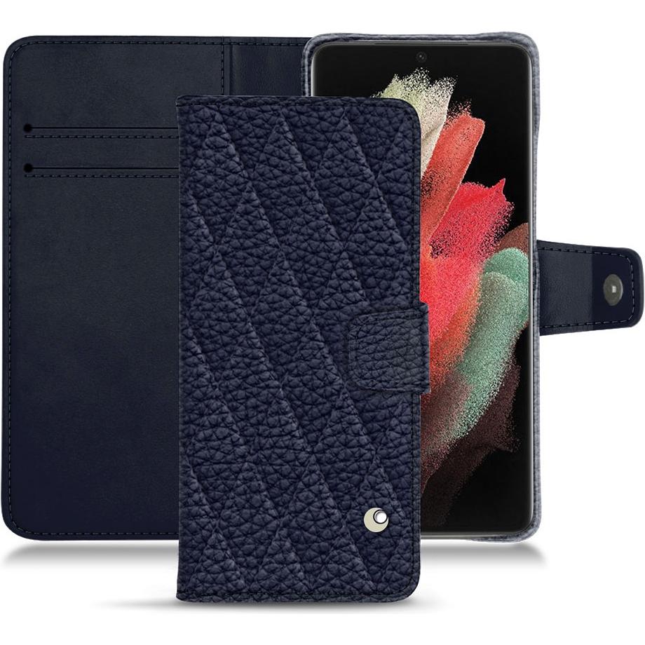 Noreve Lederschutzhülle Wallet (Samsung Galaxy S21 Ultra), Smartphone Hülle, Violett
