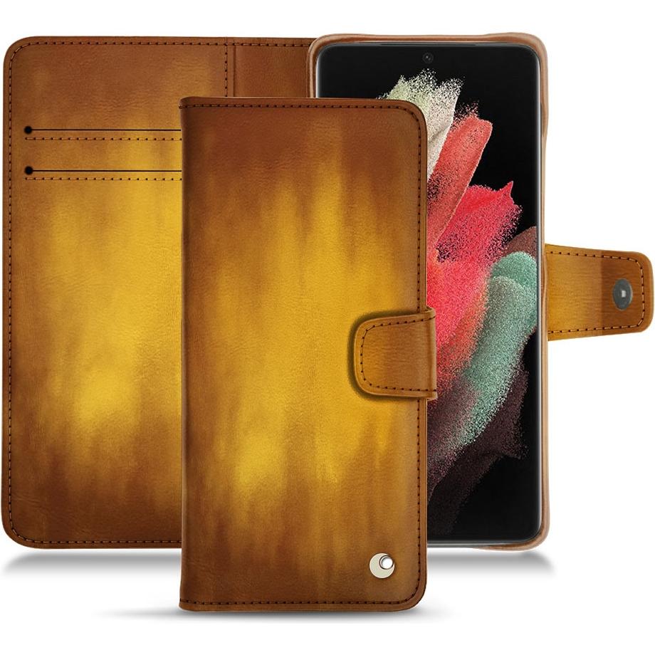 Thumbnail - Noreve Lederschutzhülle Wallet (Samsung Galaxy S21 Ultra), Smartphone Hülle, Gold