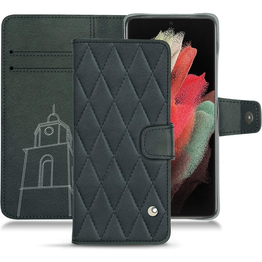 Thumbnail - Noreve Lederschutzhülle Wallet (Samsung Galaxy S21 Ultra), Smartphone Hülle, Blau