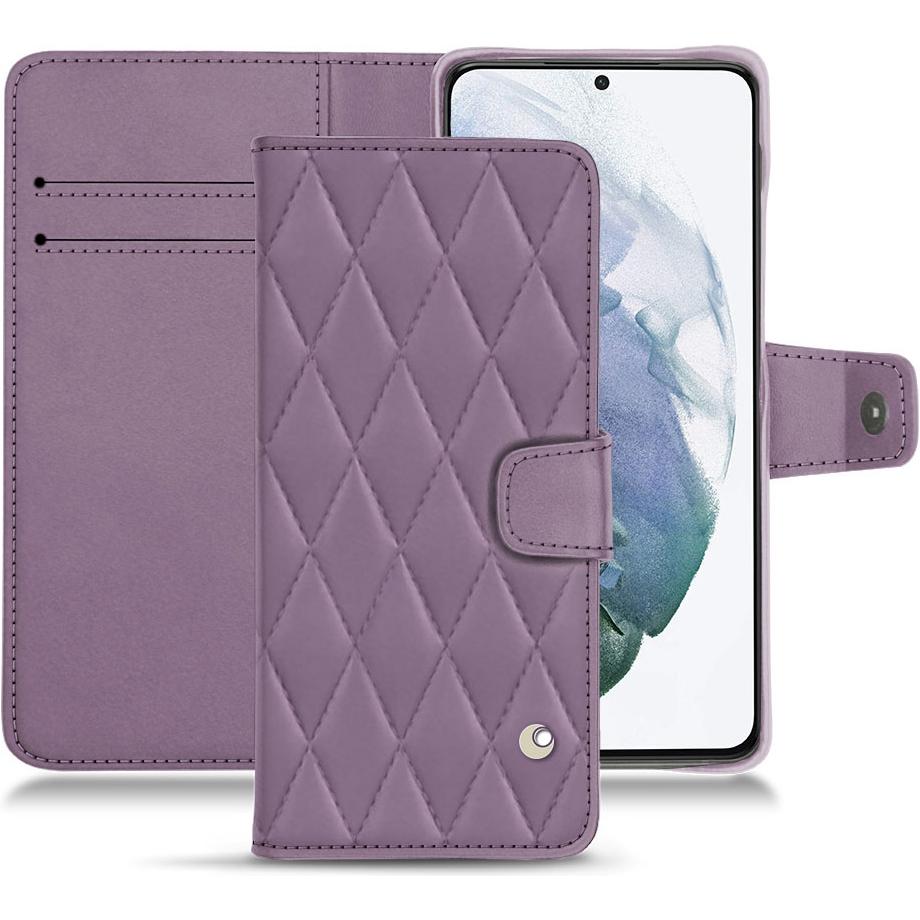 Noreve Lederschutzhülle Wallet (Samsung Galaxy S21+), Smartphone Hülle, Violett