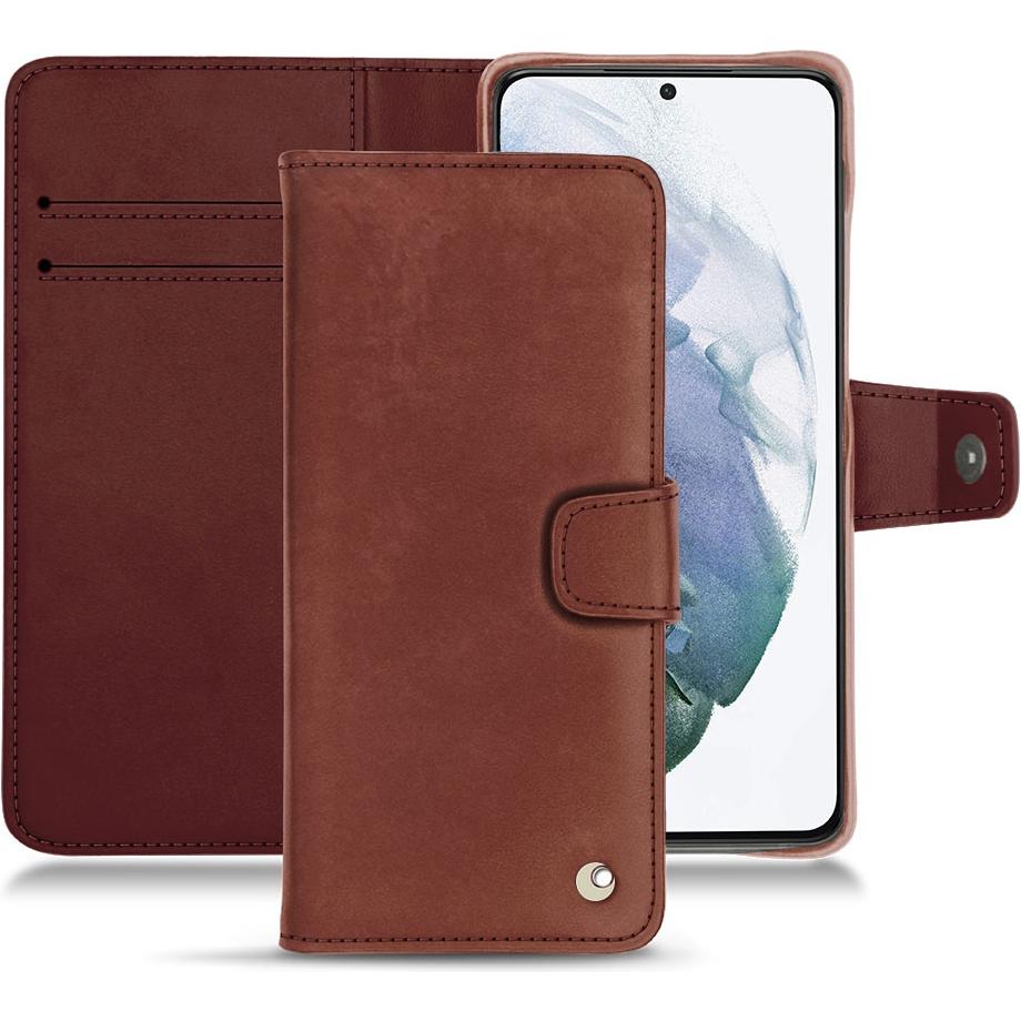 Noreve Lederschutzhülle Wallet (Samsung Galaxy S21+), Smartphone Hülle, Rot