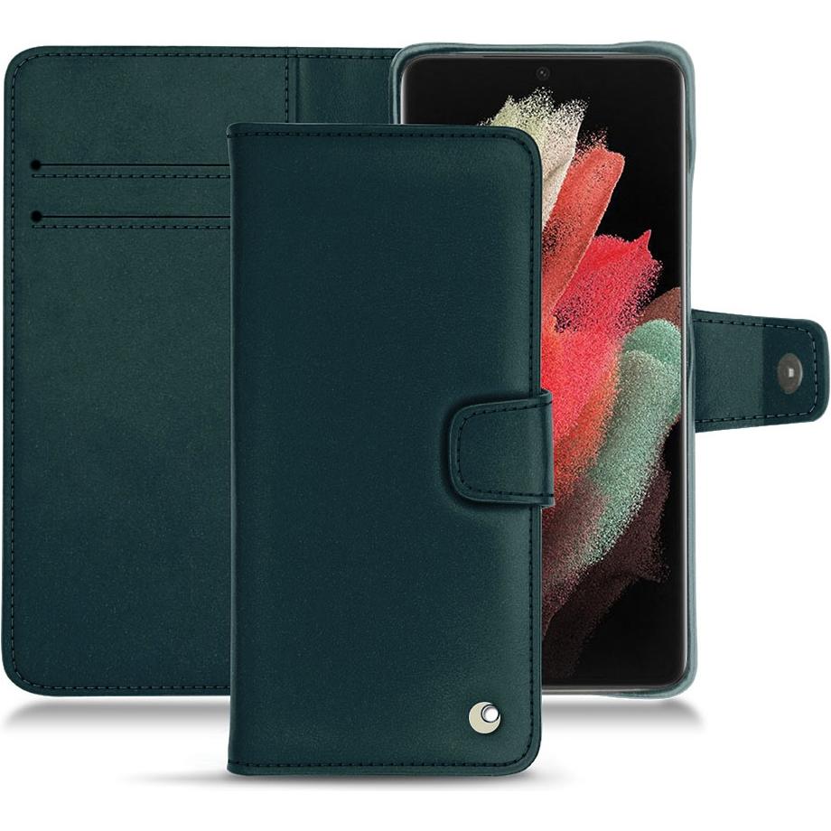 Thumbnail - Noreve Lederschutzhülle Wallet (Samsung Galaxy S21 Ultra), Smartphone Hülle, Blau