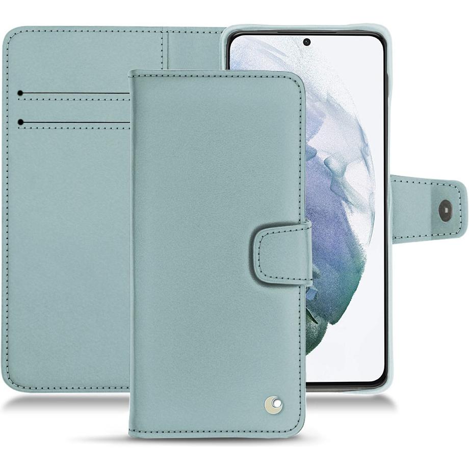 Noreve Lederschutzhülle Wallet (Samsung Galaxy S21+), Smartphone Hülle, Blau