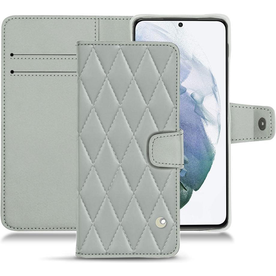 Noreve Lederschutzhülle Wallet (Samsung Galaxy S21+), Smartphone Hülle, Grau