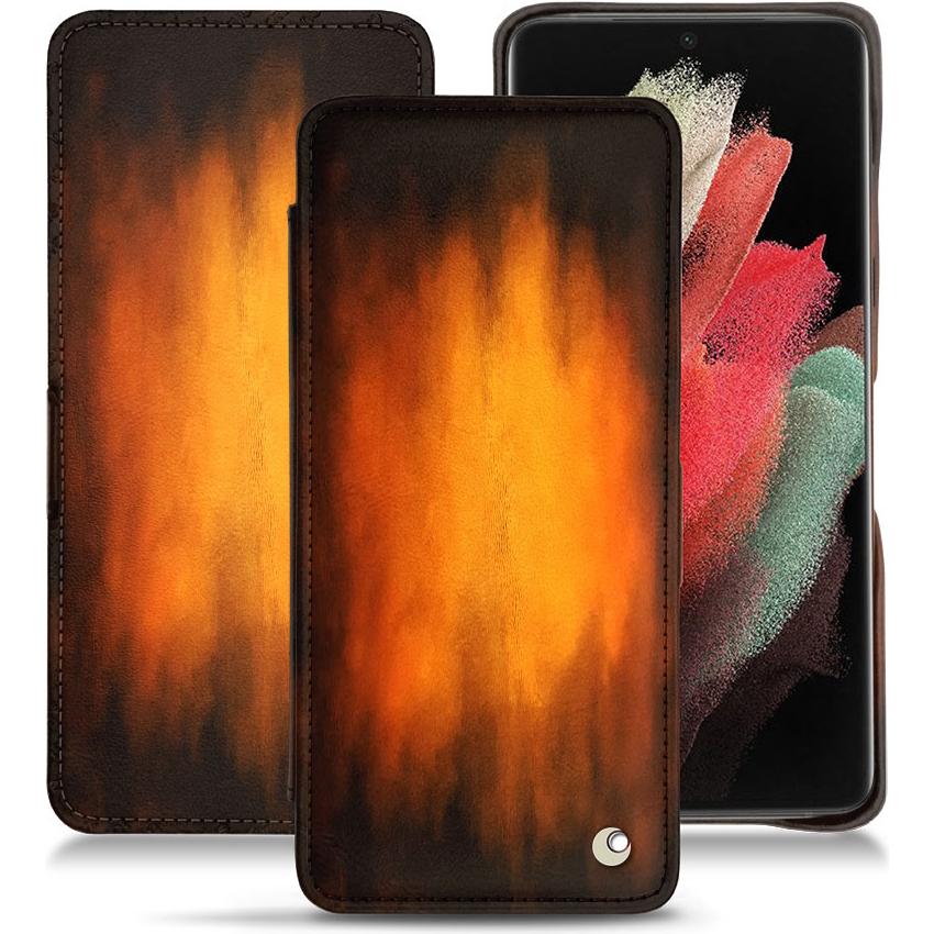 Thumbnail - Noreve Lederschutzhülle horizontal (Samsung Galaxy S21 Ultra), Smartphone Hülle, Violett