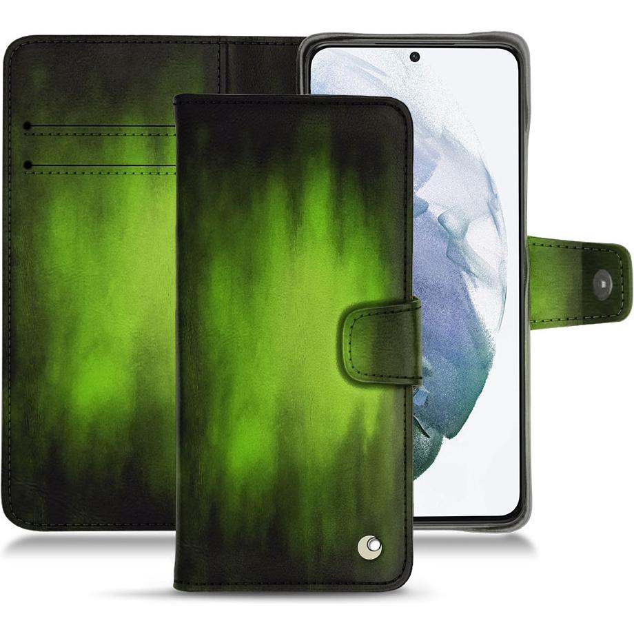 Noreve Lederschutzhülle Wallet (Samsung Galaxy S21+), Smartphone Hülle, Grün