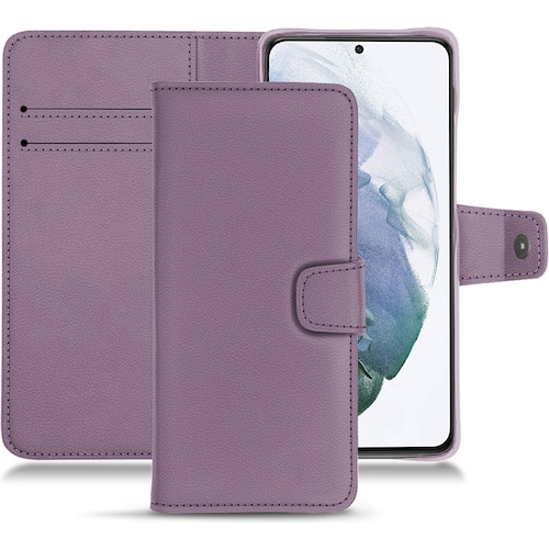 Noreve Lederschutzhülle Wallet (Samsung Galaxy S21+), Smartphone Hülle, Violett