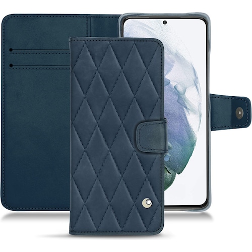 Noreve Lederschutzhülle Wallet (Samsung Galaxy S21+), Smartphone Hülle, Blau