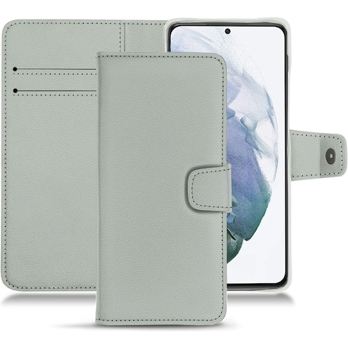 Noreve Lederschutzhülle Wallet (Samsung Galaxy S21+), Smartphone Hülle, Grau