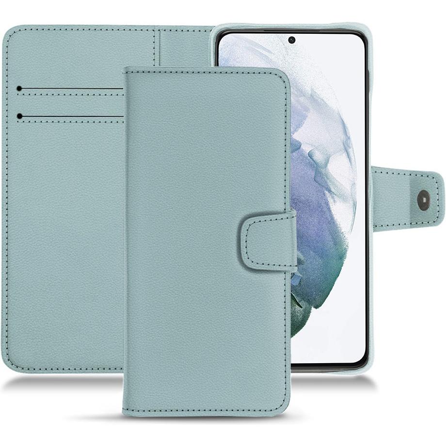 Noreve Lederschutzhülle Wallet (Samsung Galaxy S21+), Smartphone Hülle, Blau