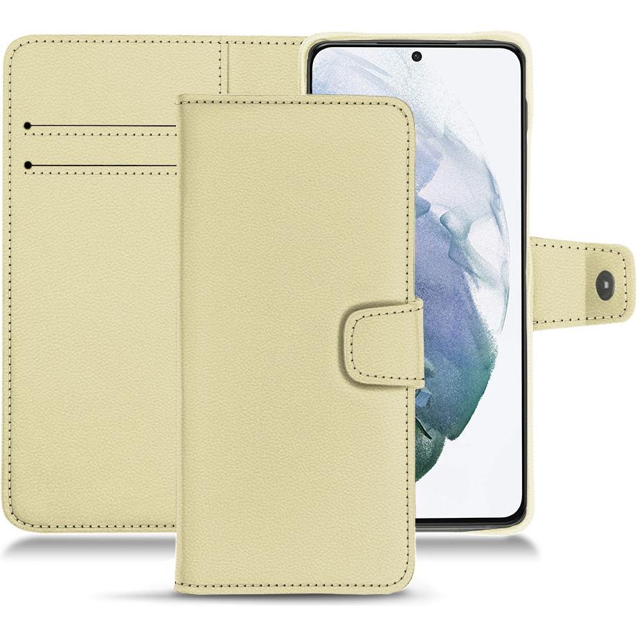 Noreve Lederschutzhülle Wallet (Samsung Galaxy S21+), Smartphone Hülle, Beige