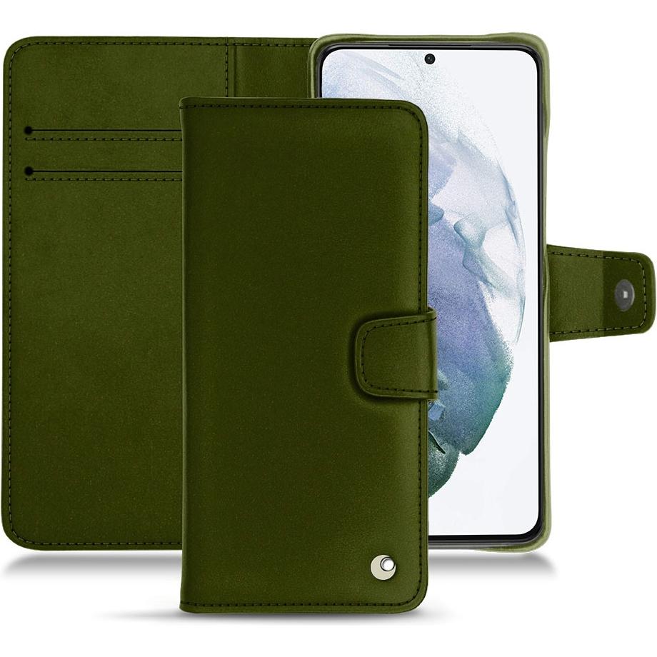 Noreve Lederschutzhülle Wallet (Samsung Galaxy S21+), Smartphone Hülle, Grün