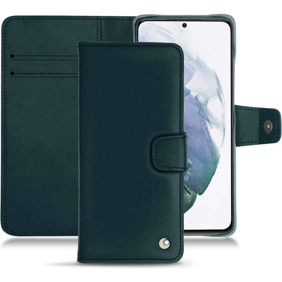Noreve Lederschutzhülle Wallet (Samsung Galaxy S21+), Smartphone Hülle, Blau