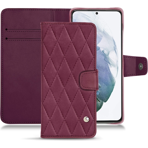 Noreve Lederschutzhülle Wallet (Samsung Galaxy S21+), Smartphone Hülle, Violett