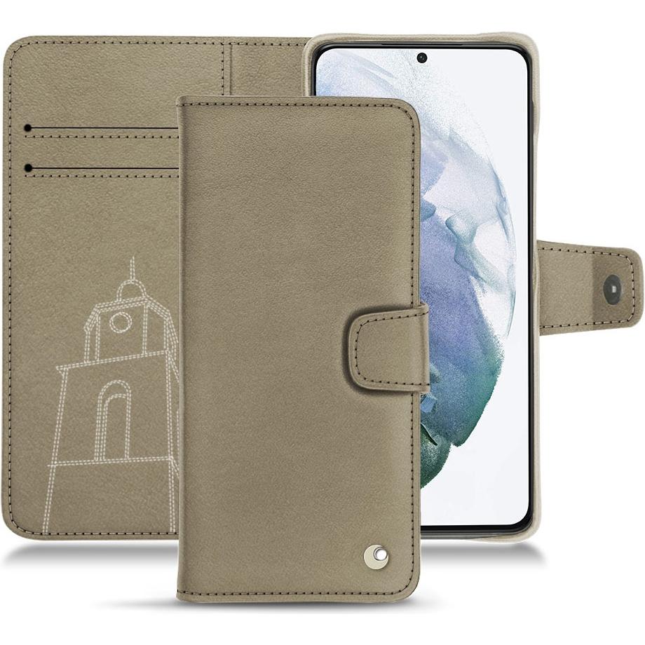 Noreve Lederschutzhülle Wallet (Samsung Galaxy S21+), Smartphone Hülle, Beige