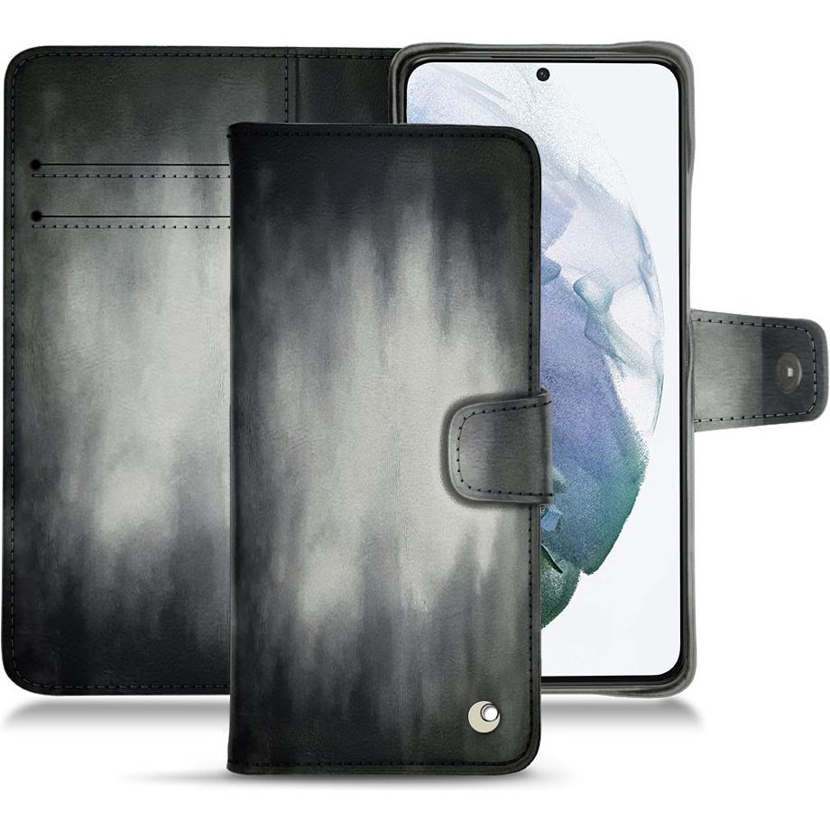 Noreve Lederschutzhülle Wallet (Samsung Galaxy S21+), Smartphone Hülle, Grau