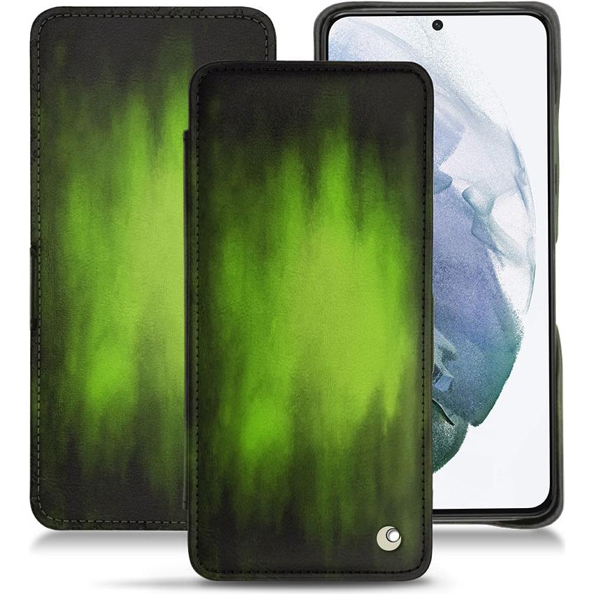 Noreve Lederschutzhülle horizontal (Samsung Galaxy S21+), Smartphone Hülle, Grün