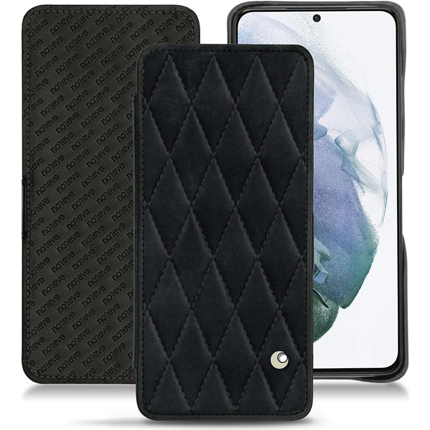 Noreve Lederschutzhülle horizontal (Samsung Galaxy S21+), Smartphone Hülle, Schwarz