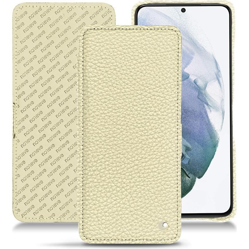 Noreve Lederschutzhülle horizontal (Samsung Galaxy S21+), Smartphone Hülle, Weiss