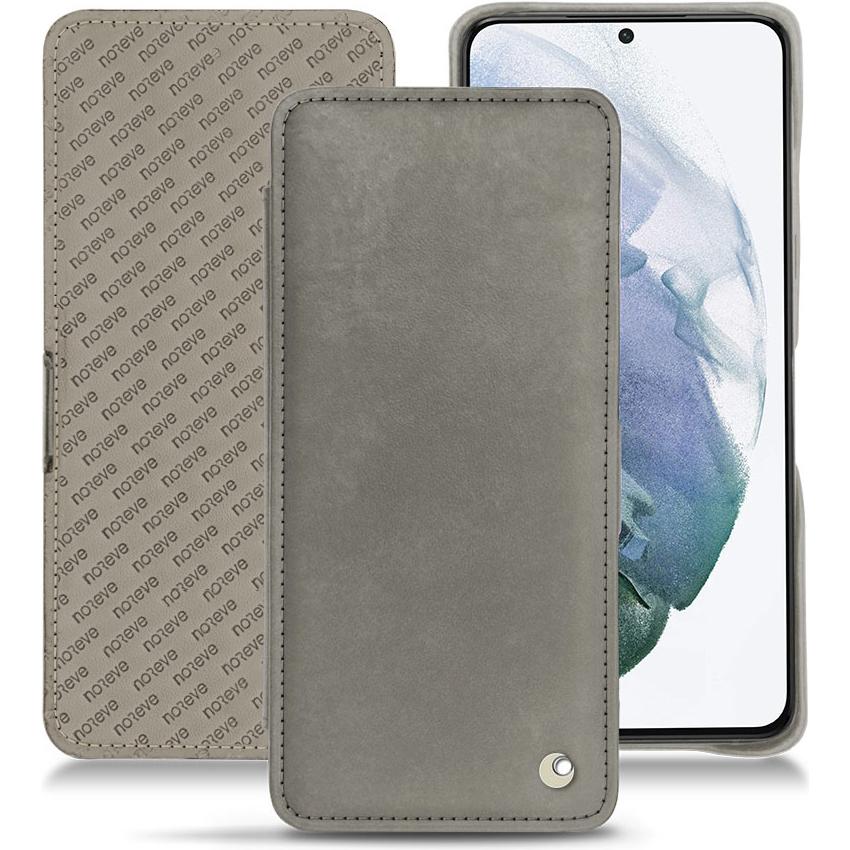 Noreve Lederschutzhülle horizontal (Samsung Galaxy S21+), Smartphone Hülle, Grau