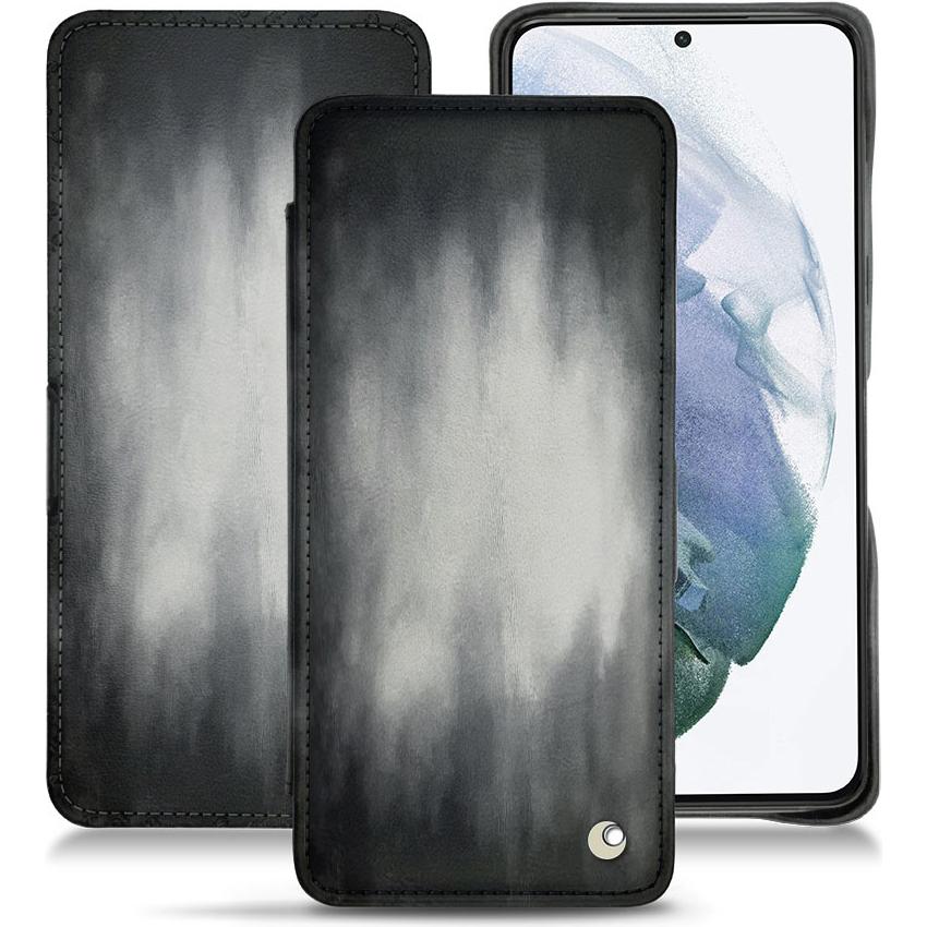 Noreve Lederschutzhülle horizontal (Samsung Galaxy S21+), Smartphone Hülle, Grau