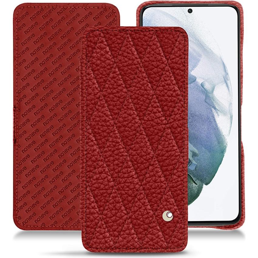 Noreve Lederschutzhülle horizontal (Samsung Galaxy S21+), Smartphone Hülle, Rot