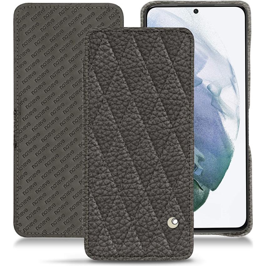 Noreve Lederschutzhülle horizontal (Samsung Galaxy S21+), Smartphone Hülle, Grau