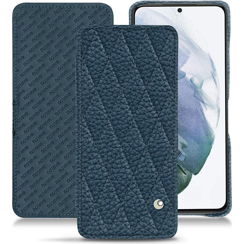 Noreve Lederschutzhülle horizontal (Samsung Galaxy S21+), Smartphone Hülle, Blau